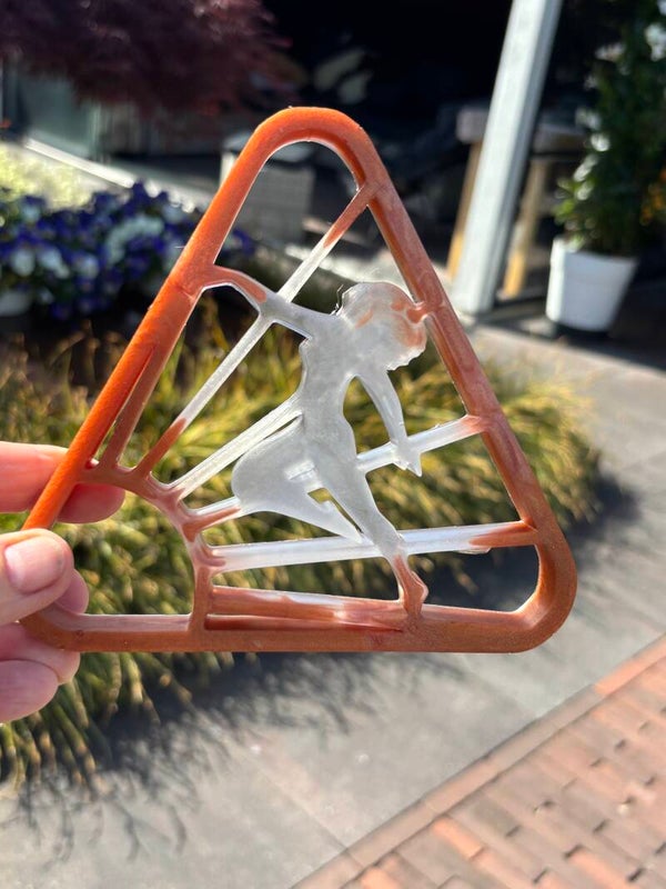 Hanger Naturisme symbool in brons/wit/semi transparant , incl. kralenketting