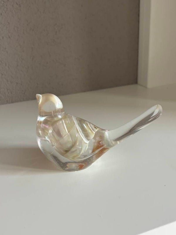 Decoratieve vogel in transparant/schelp