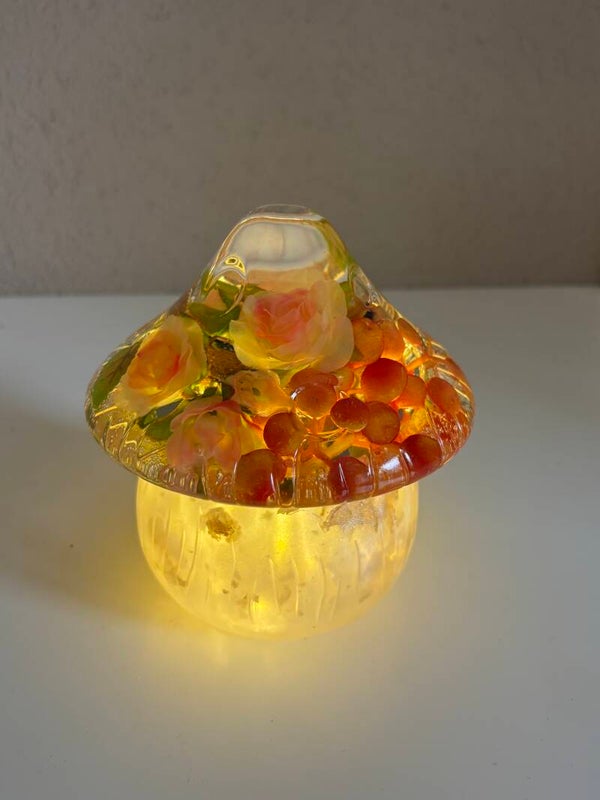 Pot “paddestoel” met led-lichtje