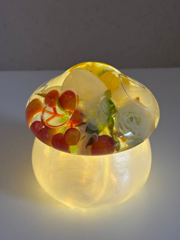 Pot “paddestoel” met led-lichtje
