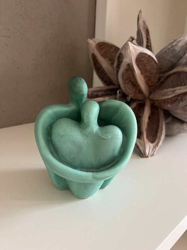 Beeldje “Liefde” in turquoise