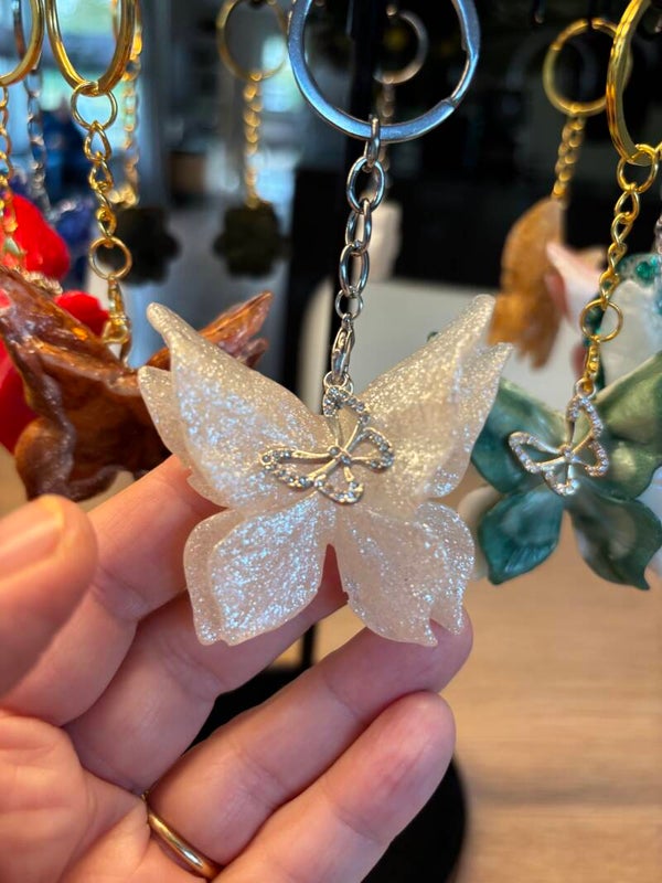Sleutelhanger vlinder met strass bedel