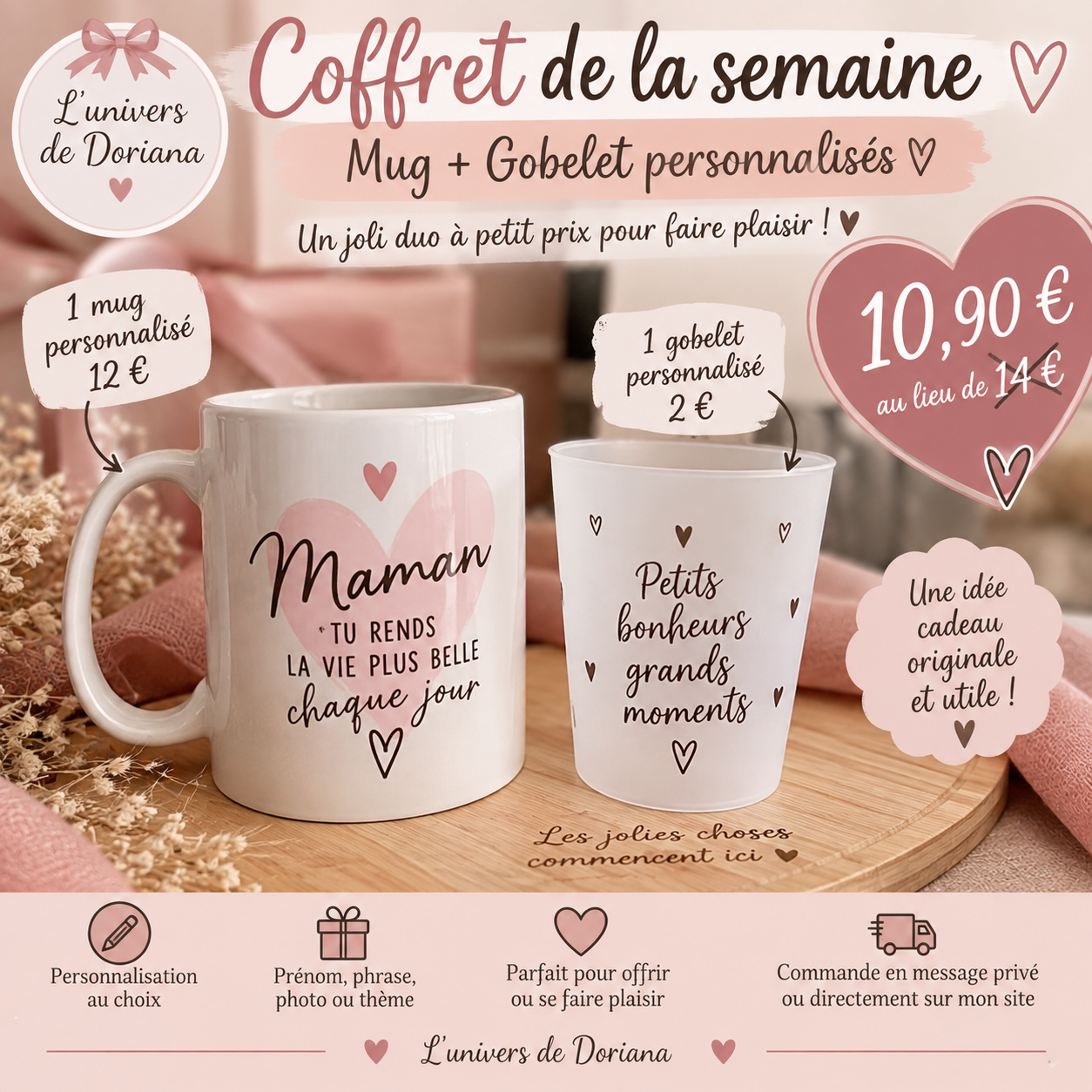 Coffret Mug + Gobelet personnalisés