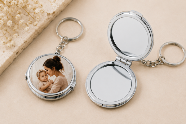 Porte-clés miroir personnalisé