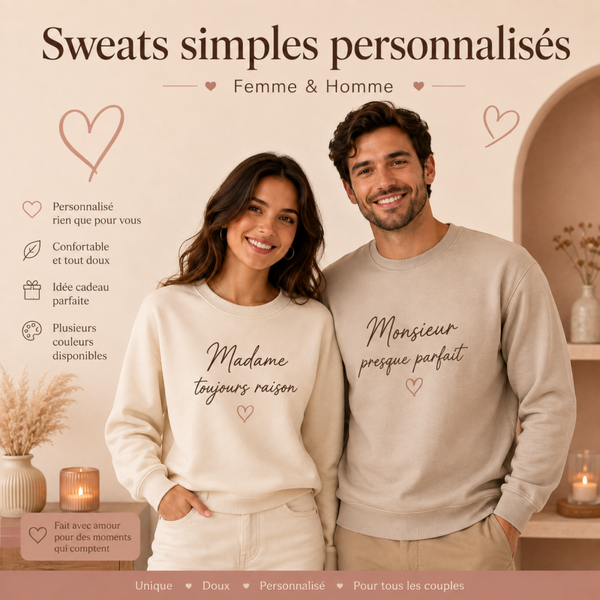 Sweat simple adulte personnalisé