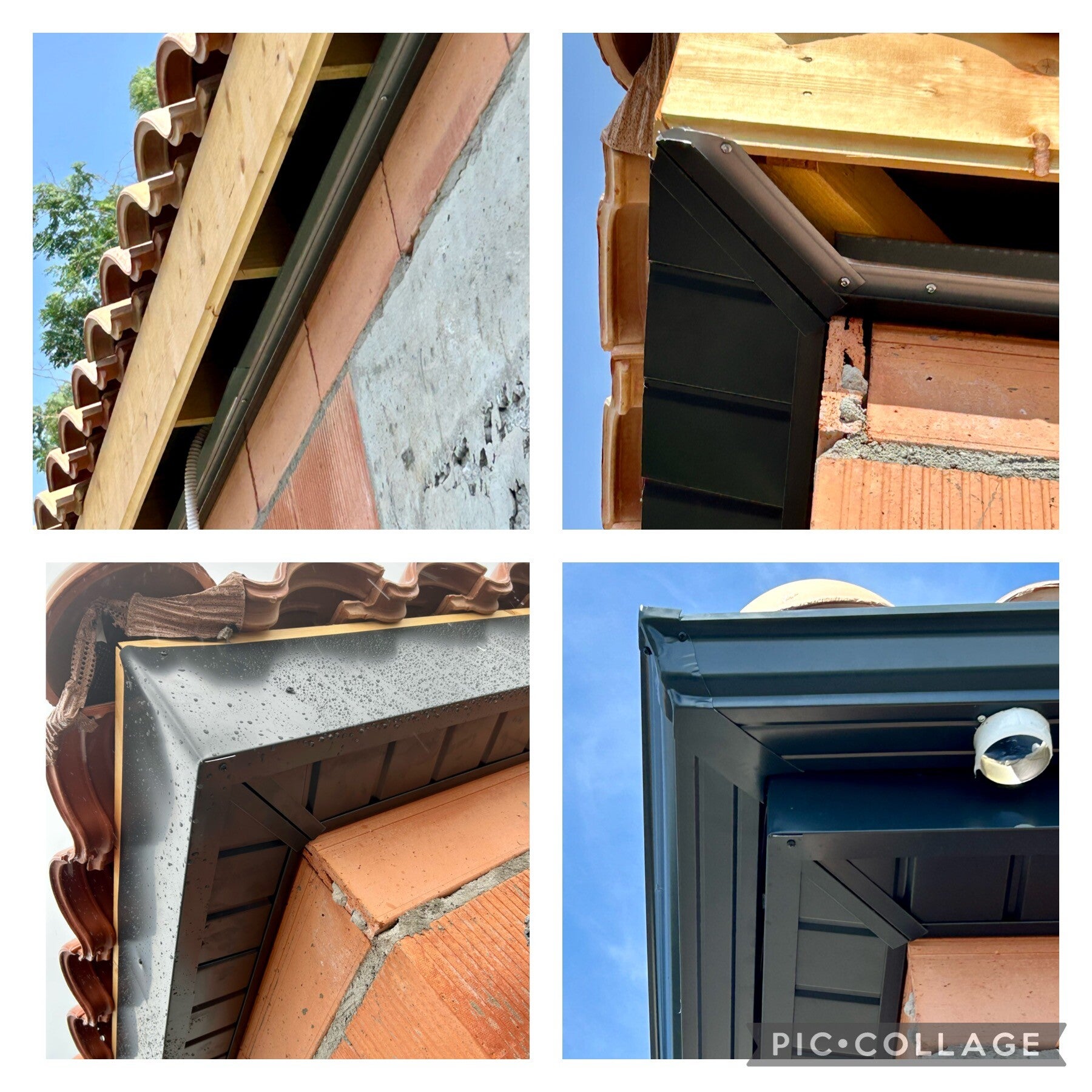 Pose de gouttière aluminium gris anthracite et bandeaux aluminium sur mesure à Bègles en Gironde