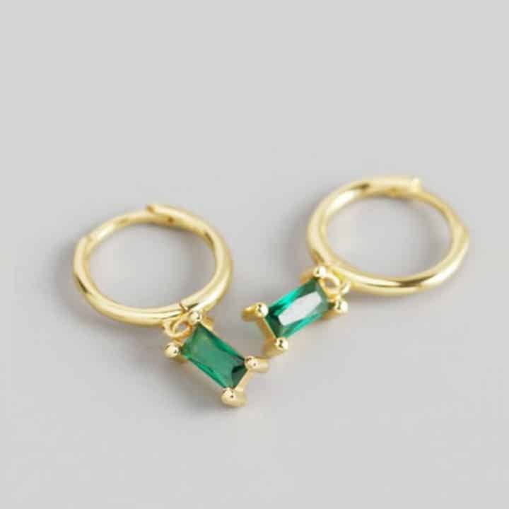 LADY DINI EARRINGS - EMERALD - GOLD