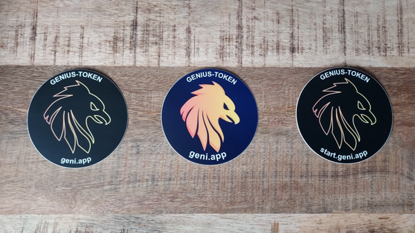 Actie : Drie verschillende GENIUS-TOKEN stickers
