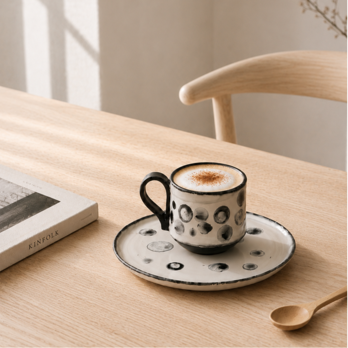 Ontbijtset zwart wit