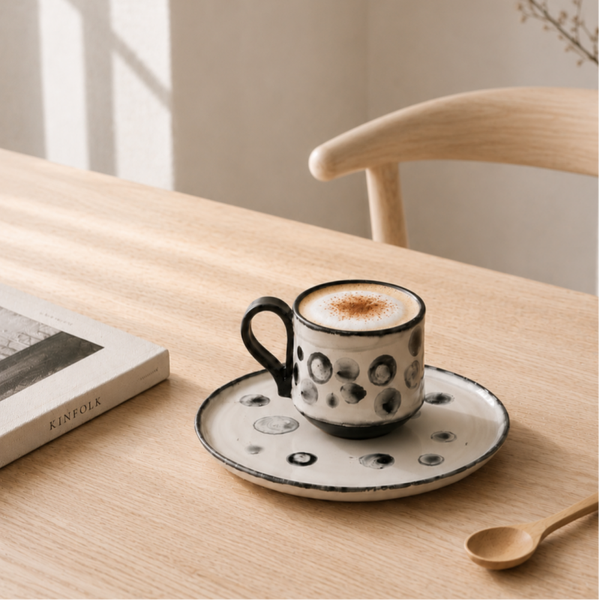 Ontbijtset zwart wit