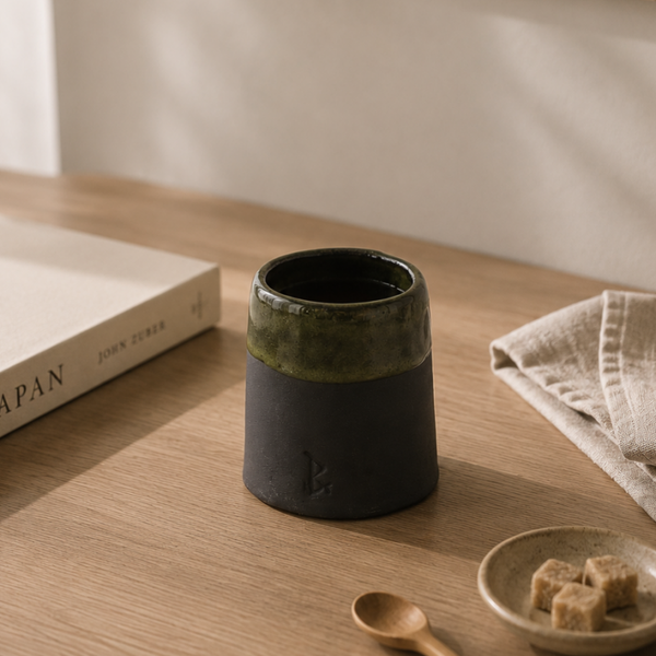 Koffiebeker zwart/groen