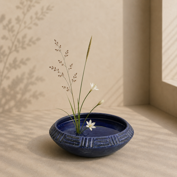 Ikebana schaal blauw