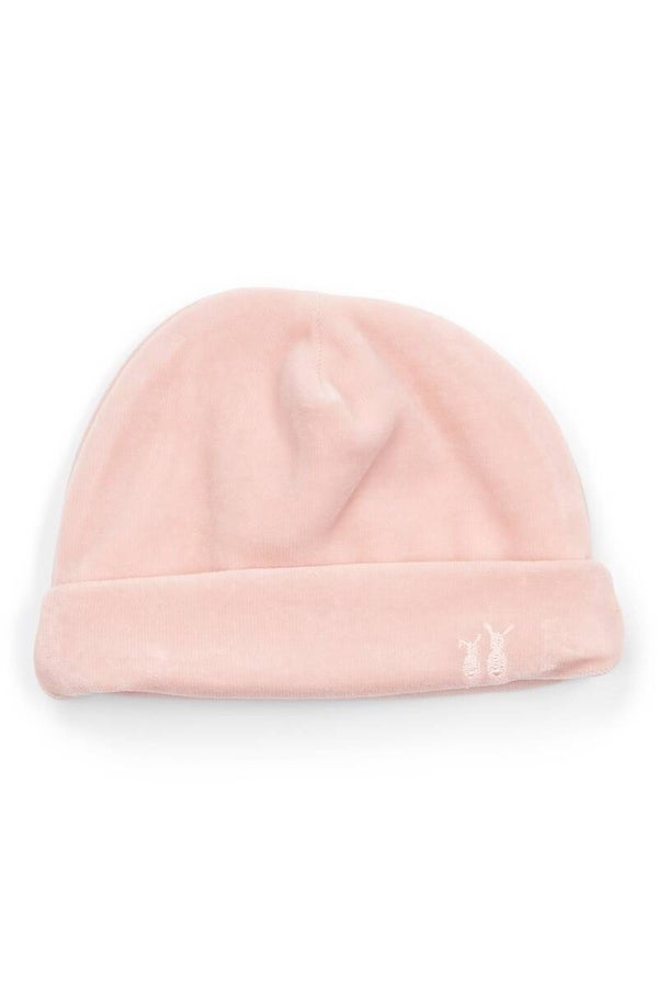 Velours baby mutsje blush pink