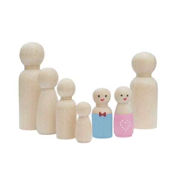 Beschilderd houten poppetje 43 mm