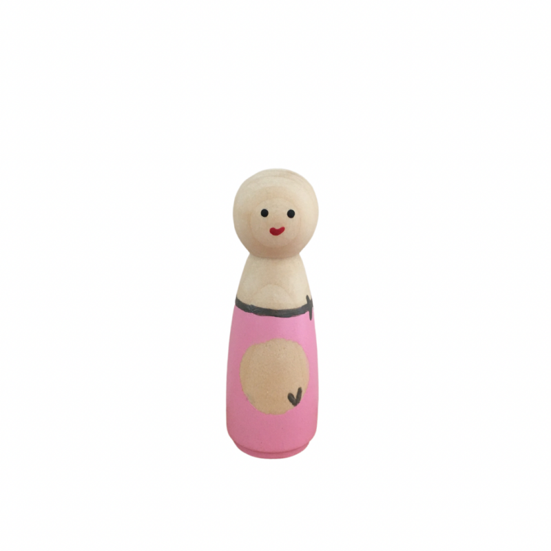 Houten zwangerschapspoppetje -peg dolls