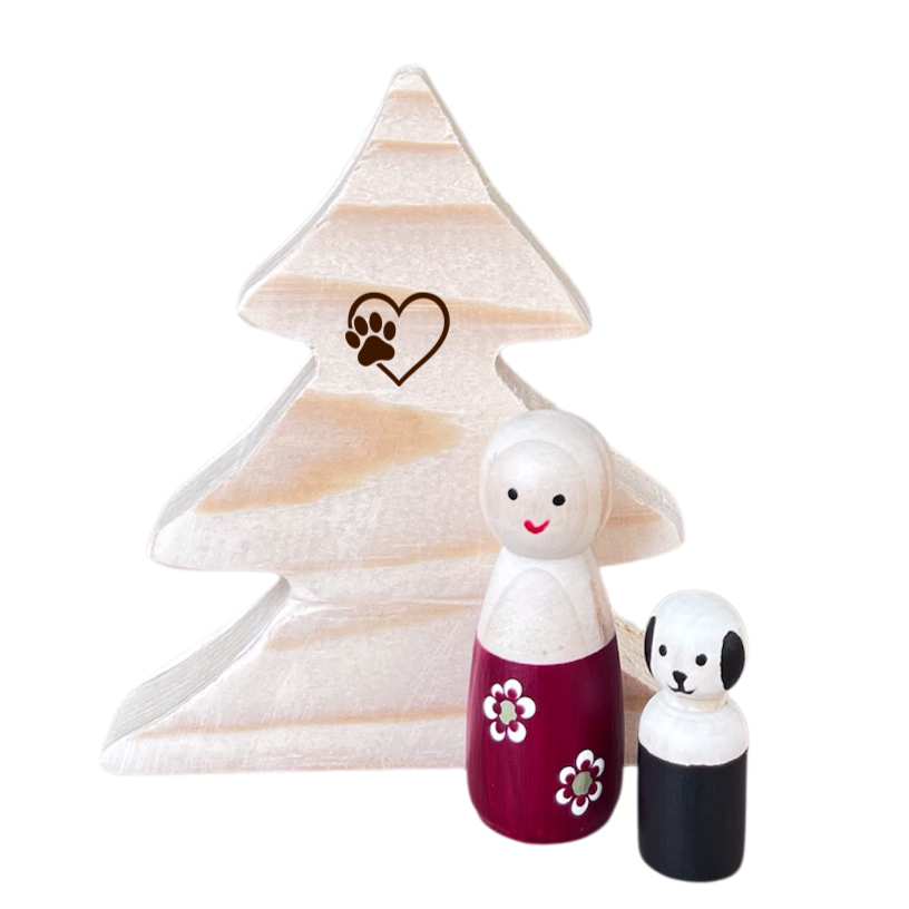 Houten dennenboom gepersonaliseerd