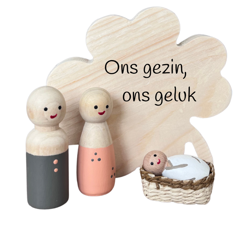 houten klaver 4 personaliseren pegdolls
