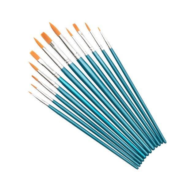 Penselenset 12-delig (rond/plat)