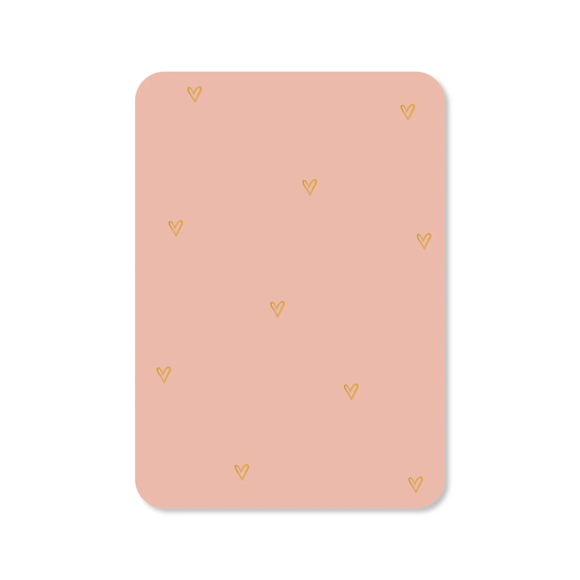 Kaart Roze met gouden hartjes