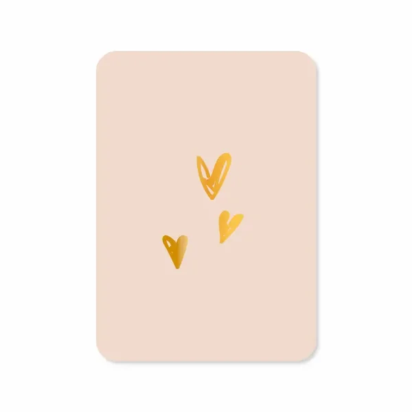 Kaart  3 gouden hartjes