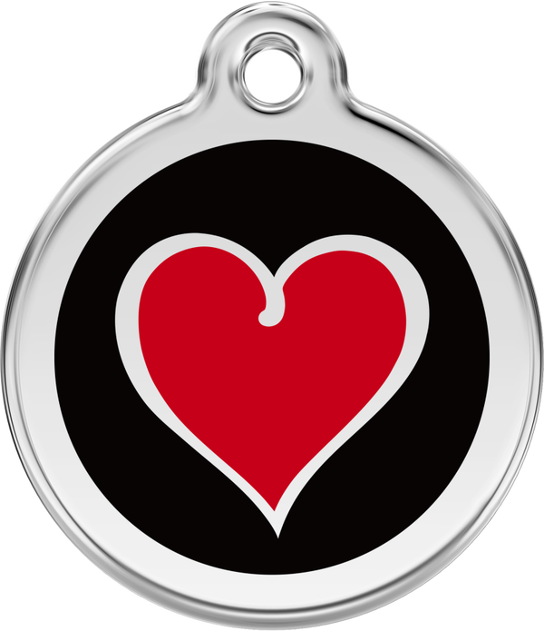 Red Dingo Penning: Heart two colors / Hart twee kleuren - RVS / emaille - 4 kleuren