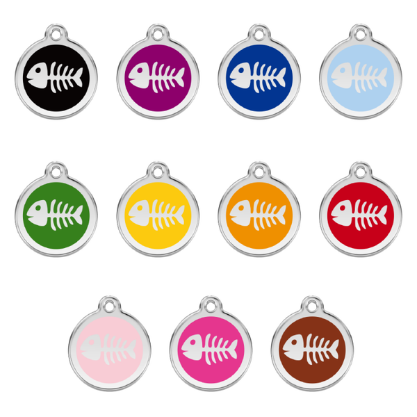 Red Dingo Penning: Skeleton fish / vis skelet - RVS / emaille - 11 kleuren