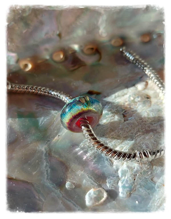 Glaskraal / glasbedel / kraal 'Visions & Dreams' - pastel tinten, lila, roze, blauw, groen, past o.a. op Pandora en Trollbeads