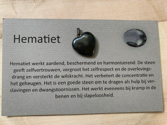 Hematiet hart  hanger 20mm