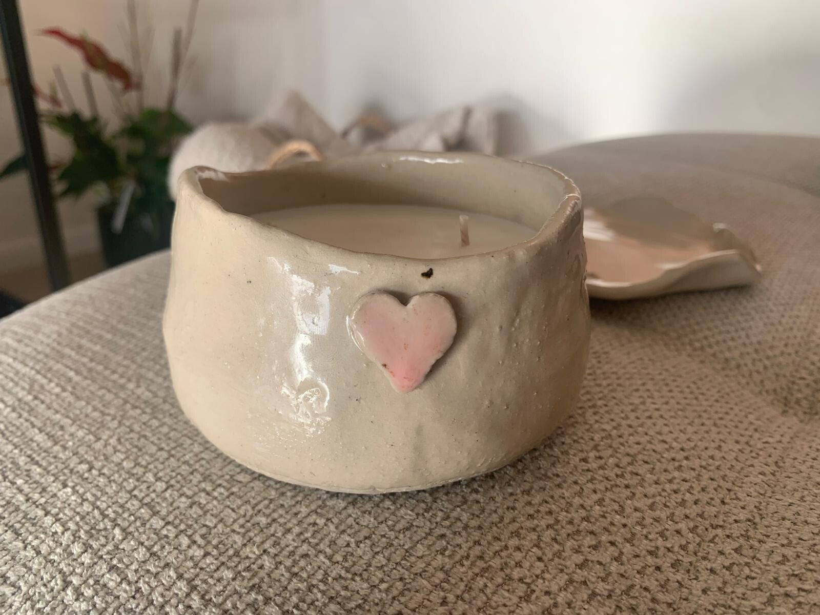 Keramiek kaars Rood hart