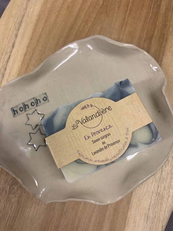 Keramiek schaaltje 'HoHoHO' + zeep