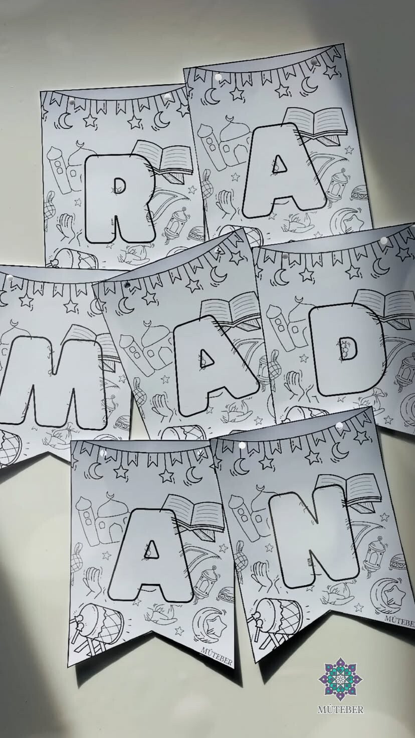 Kleur vlaggenlijn “Ramadan Mubarak”