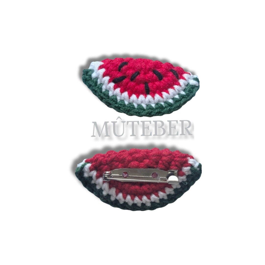 Gehaakte watermeloen Broche