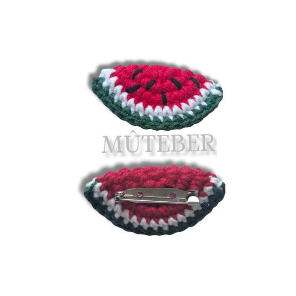 Gehaakte watermeloen Broche