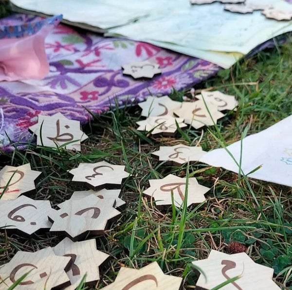 Alif Ba disks & katoenen zakje