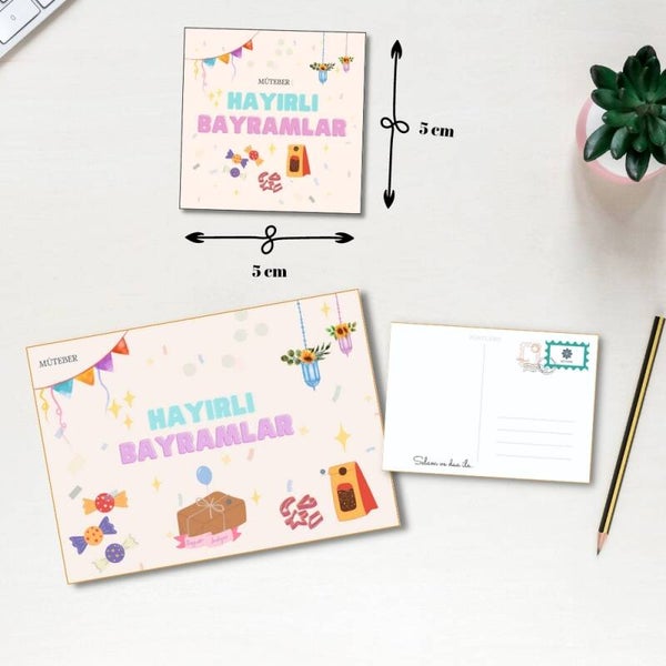 Postcard + Sticker Hayırlı Bayramlar