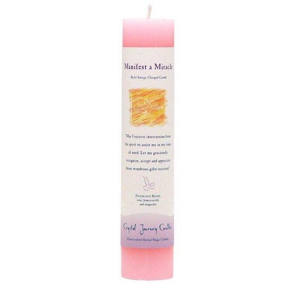 Manifest A Miracle Reiki Charged pillar candle