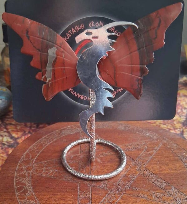Red Jasper Dragon on stand