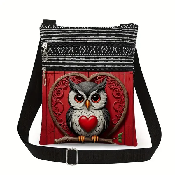 Polyester Foldable Casual Women's Owl Crossbody Shoulder Messenger Bag