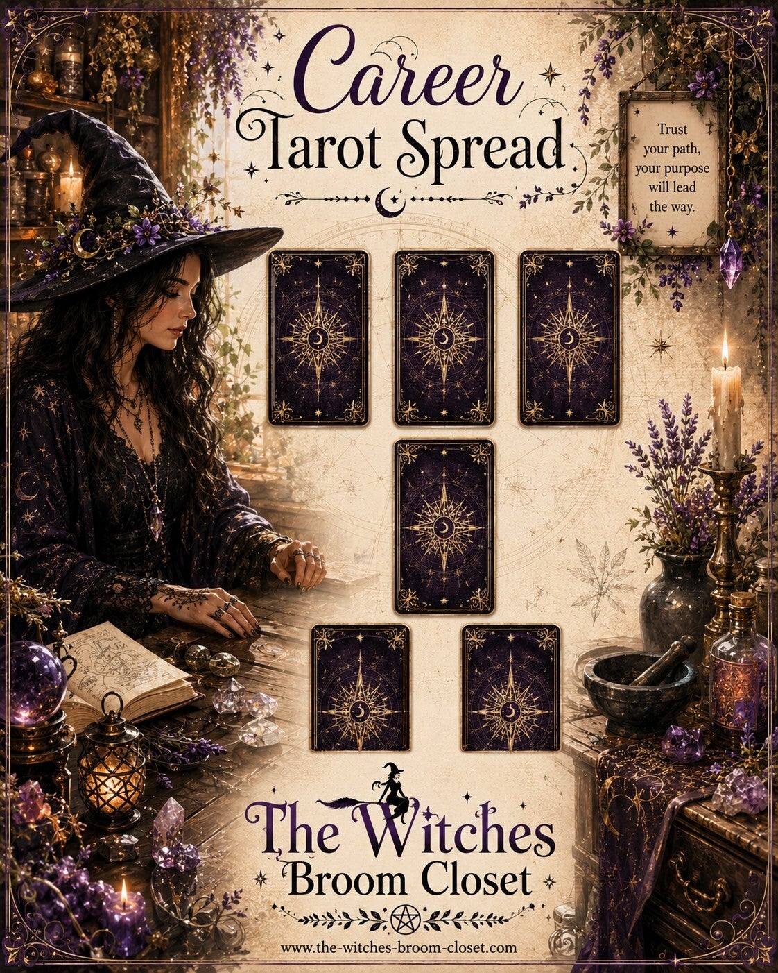 6- Card Career Spread Reading sent by (USPS)