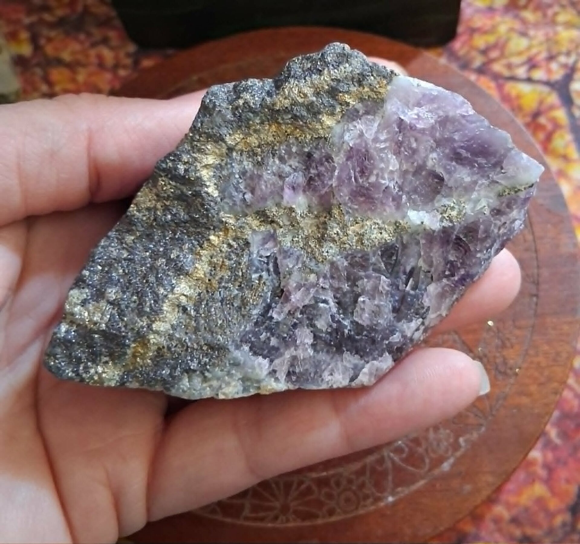 Amythyst and Pyrite Raw Crystal