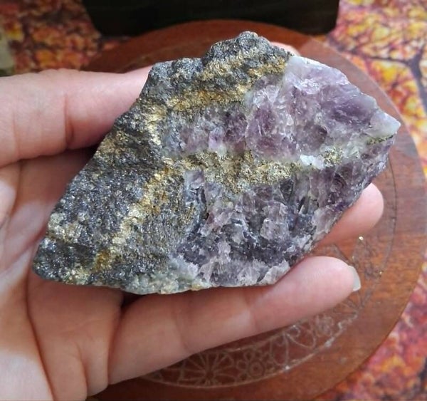 Amythyst and Pyrite Raw Crystal