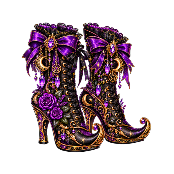 Gothic Amethyst Witch Boots