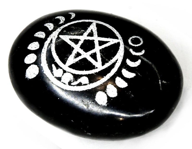 Tourmaline Pentagram & Moon palm stone