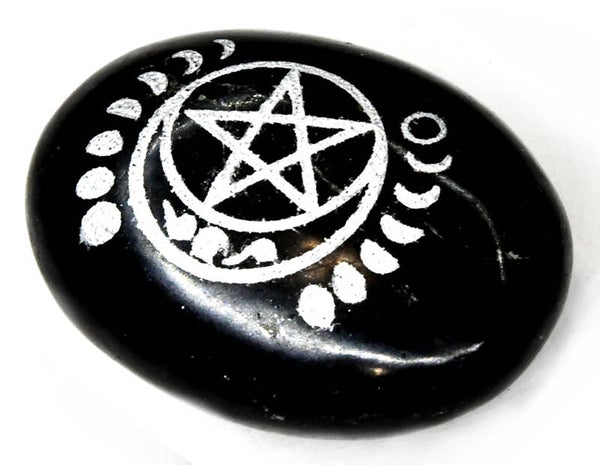 Tourmaline Pentagram & Moon palm stone