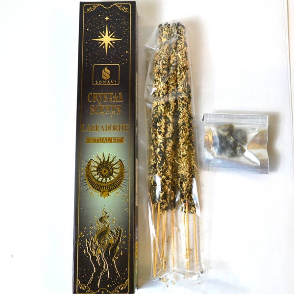 8pk incense & Labradorite chips