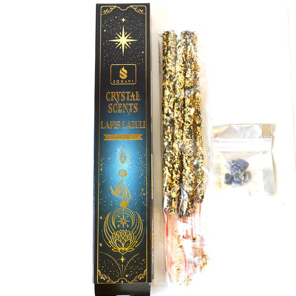 8pk incense & Lapis Lazuli chips