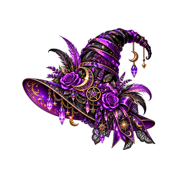 Ornate Purple Witch Hat