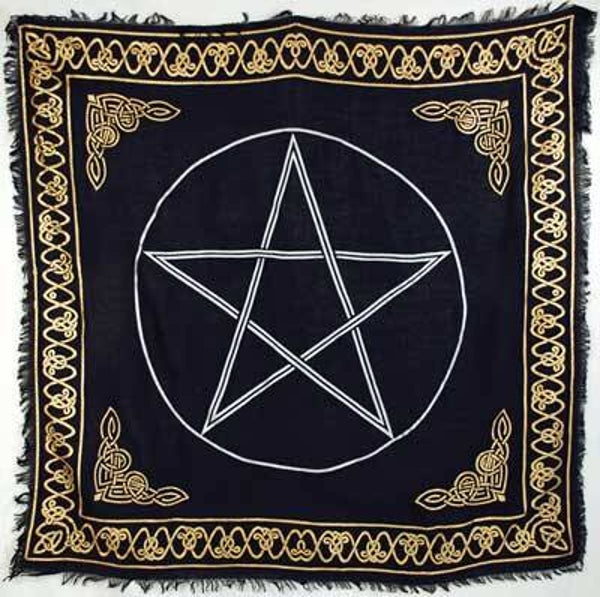 Altar Cloth Gold Bordered Pentagram 36x36