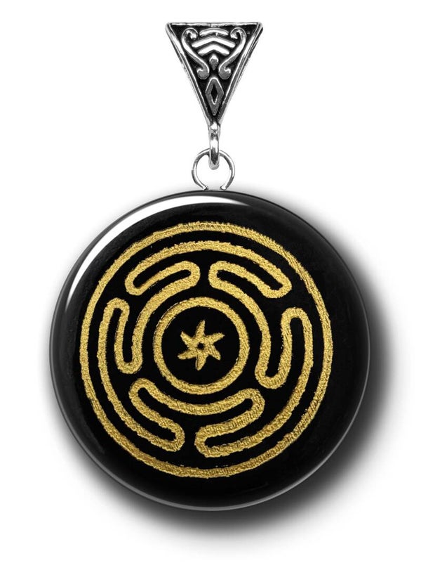 Hecate's Wheel on Black Obsidian for Divine Insight pendant only