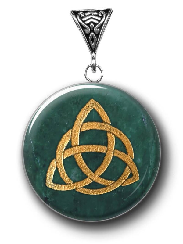 Triquetra Symbology on Jade for Harmony Pendant Only